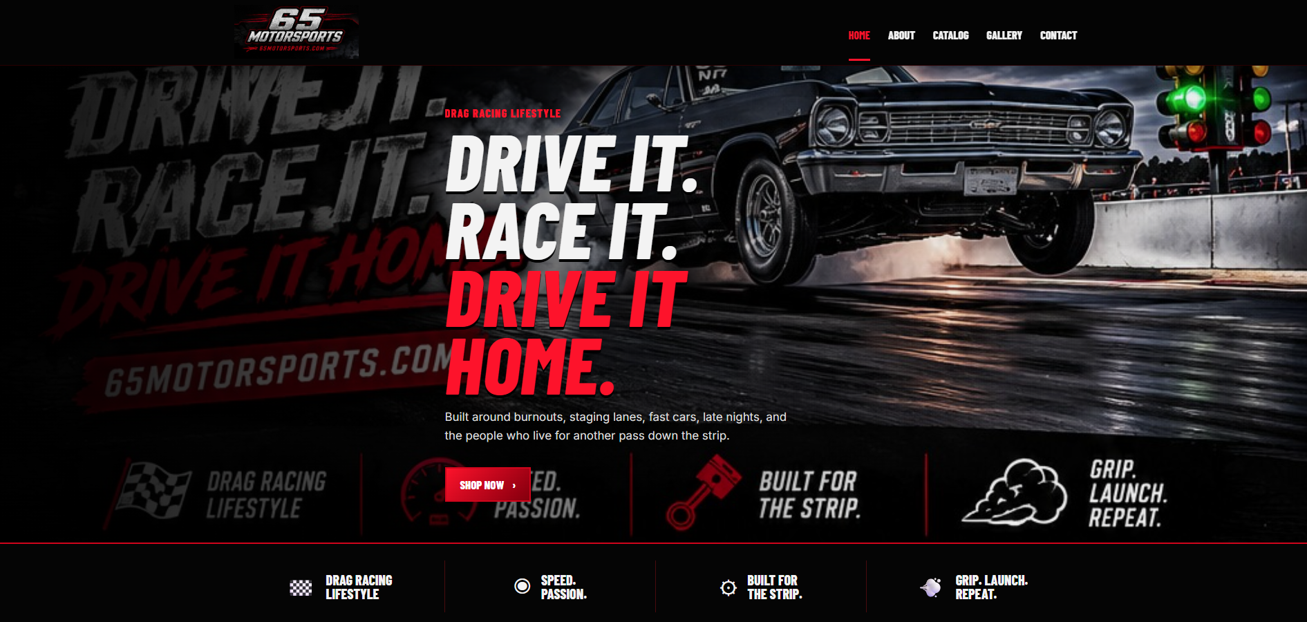 65 Motorsports website homepage